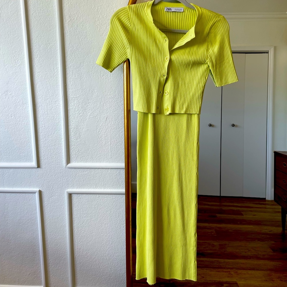 Zara midi dress- sweater set. Size small.